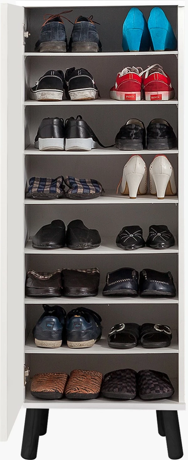 Dollap këpucësh Skye Decor, Vegas - SB 958, i bardhë/zi, me rafte të shumta