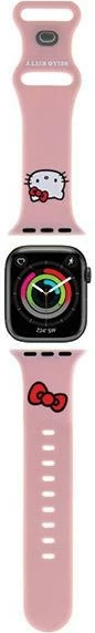 Rrip silikoni për Apple Watch Hello Kitty, 42/44/45/49mm, Rozë