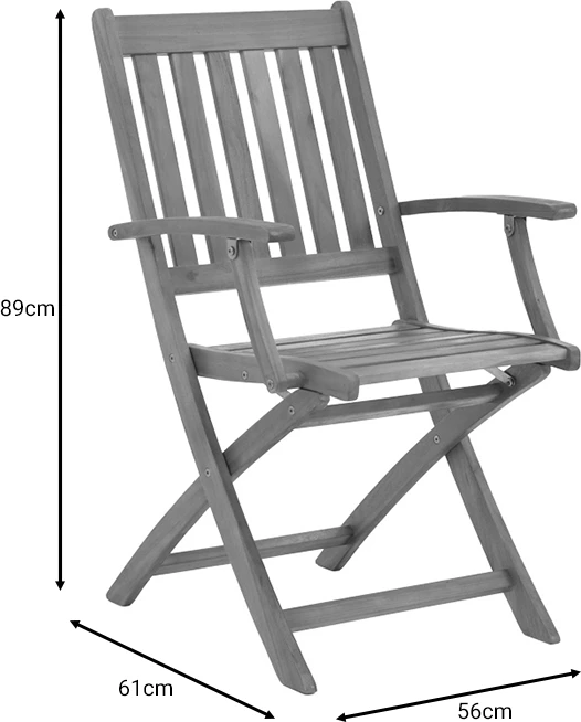 Tavolinë me karrige për terasë, Mobie-Jaybo, set prej 5 copash, dru akacie, 100x65x72cm