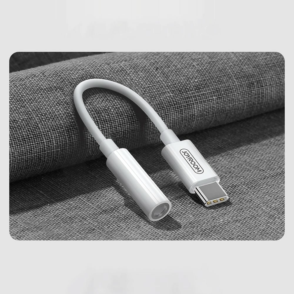 Adapter audio Joyroom SH-C1, mini jack 3.5 mm (femër) / USB-C (mashkull), i bardhë
