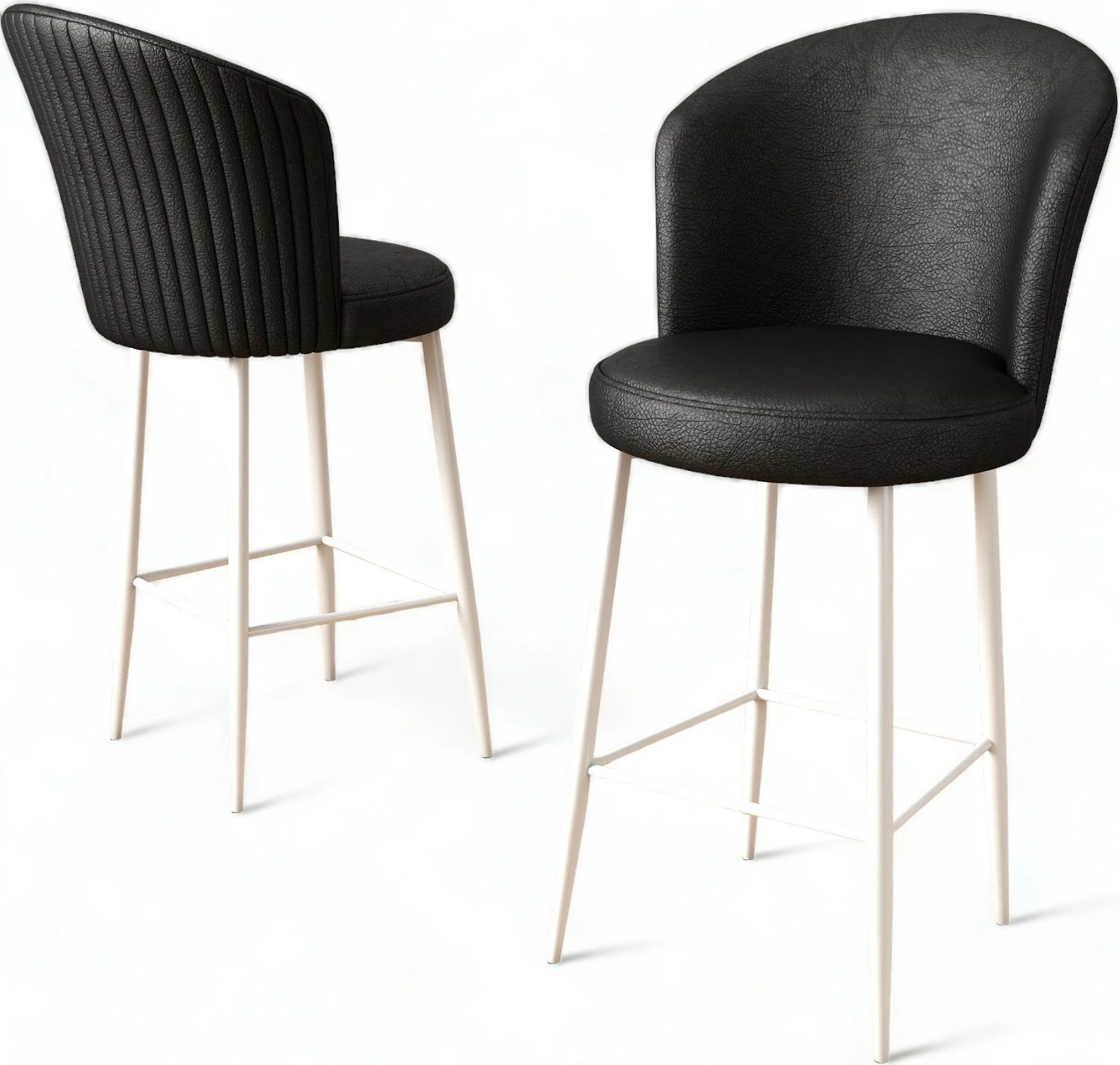 Set karrigesh për bar (2 copë), Hanah Home, Uras, e zezë, e bardhë