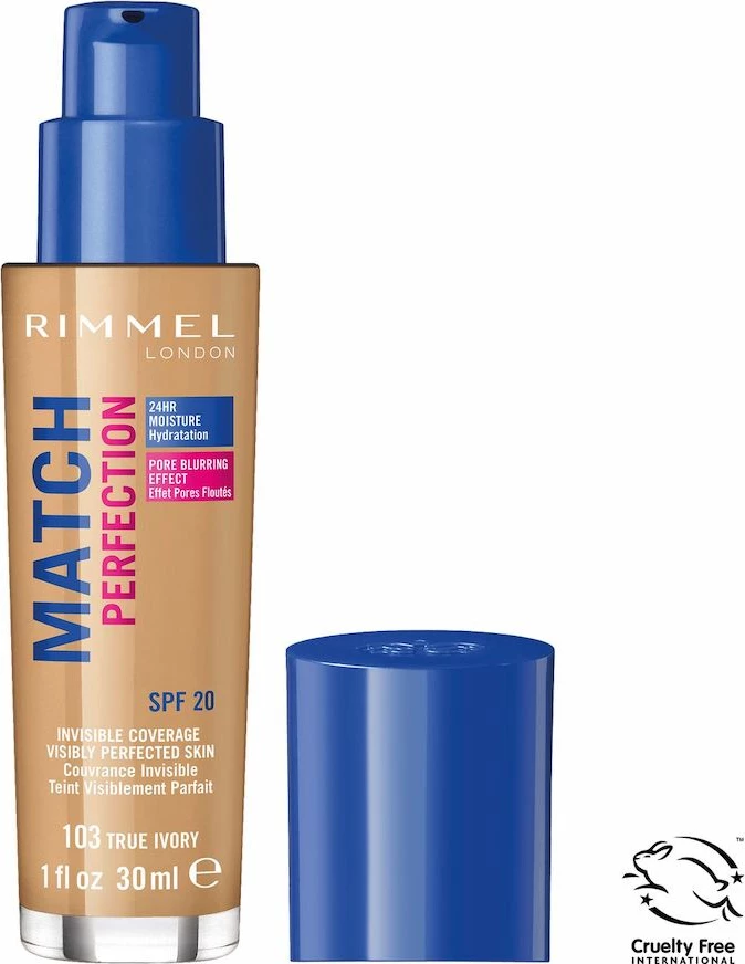 Fondatinë Rimmel Match Perfection 103 True Ivory SPF20 30ml