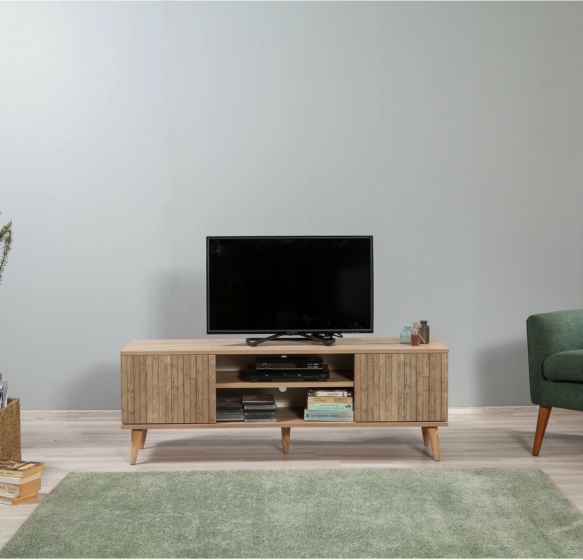 Komodë për TV, ngjyrë sonoma oak, Truva - 728