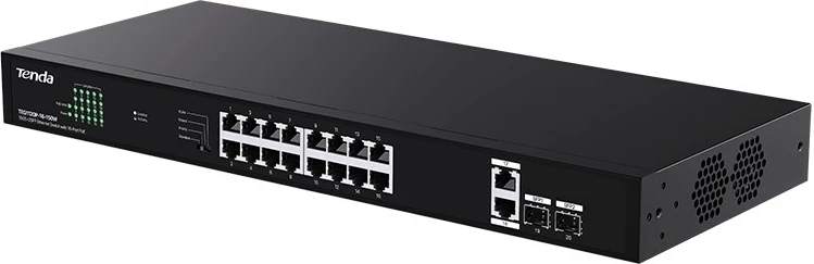 Switch rrjeti Tenda TEG1120P-16-150W, 16 porta Gigabit, PoE, i zi