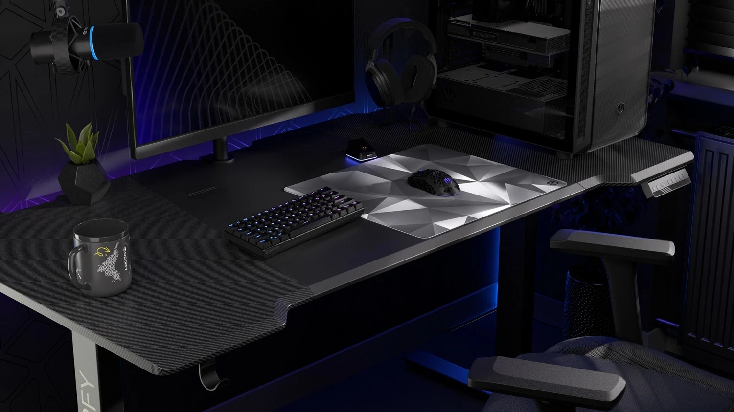 Mauspad Endorfy Crystal Black L, për lojtarë, ngjyrë bardhë e zi