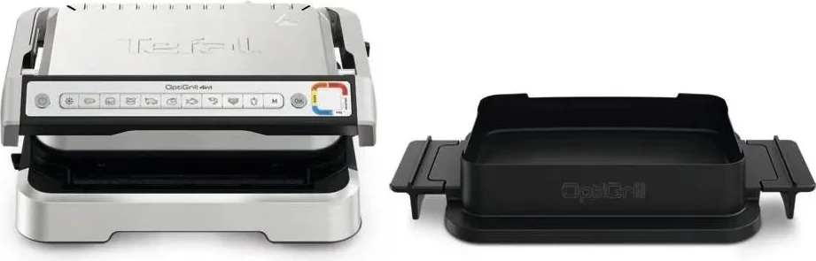 Grill elektrik Tefal OptiGrill 4n1 GC774D30, 9 programe automatike, i palosshëm, argjendtë/zi