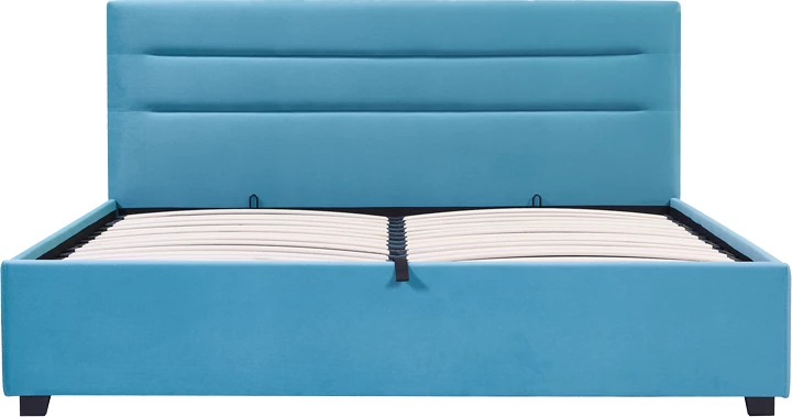 Krevat dopio Molito kadife ngjyrë petrol me depo 160x200cm