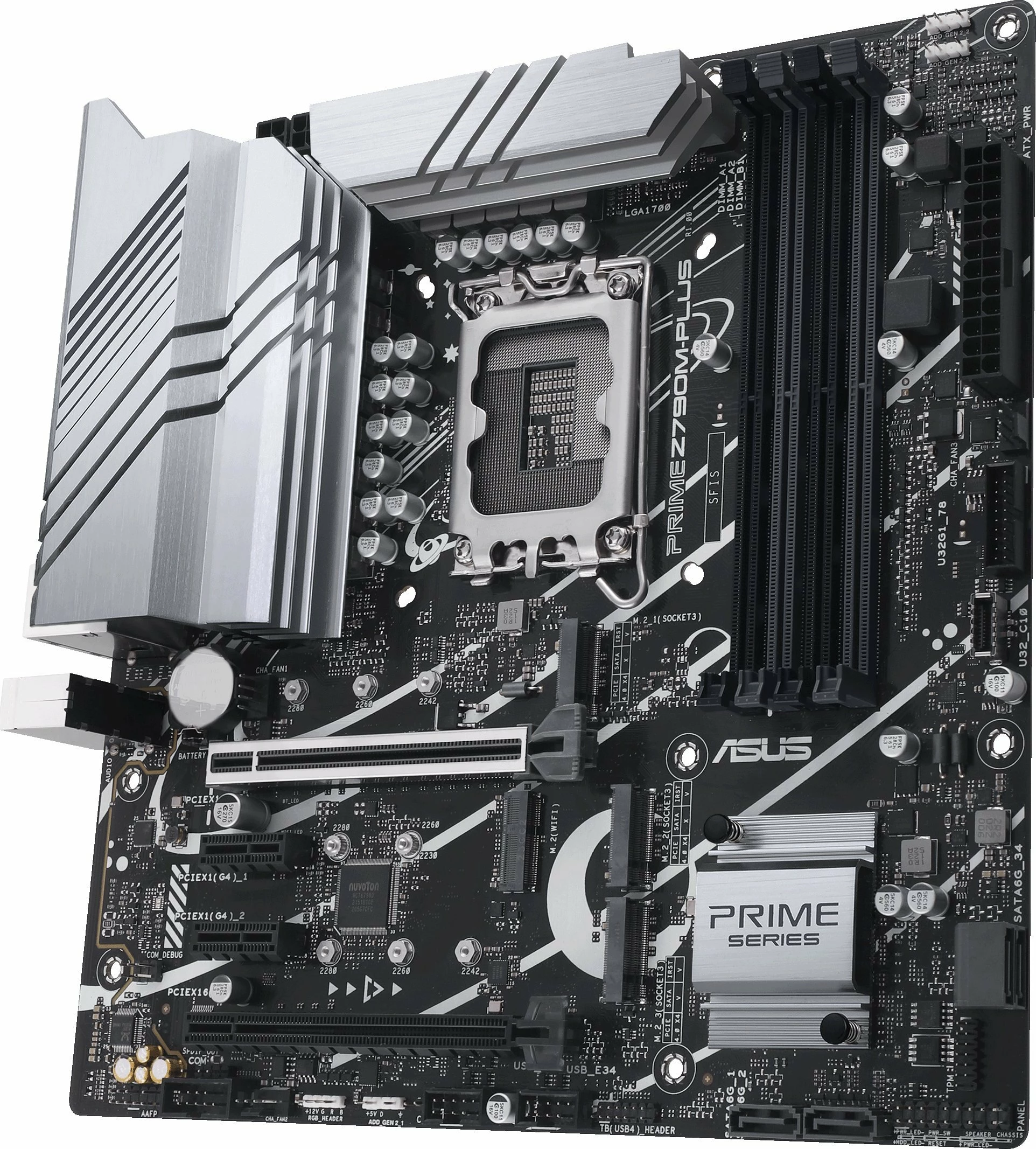 Pllakë amë Asus PRIME Z790M-PLUS, mATX 244mm, LGA1700, 4 slote RAM, PCIe 5.0 x16, 3x M.2, 4x SATA