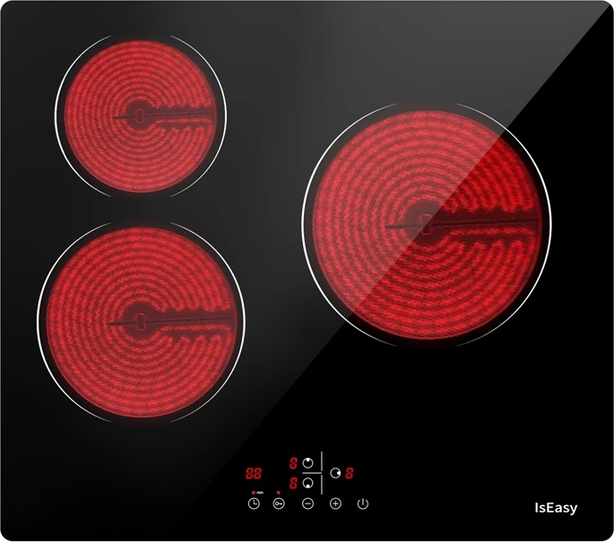 Pllakë elektrike qeramike IsEasy LT3-22, 3 zona, 5500 W, e zezë