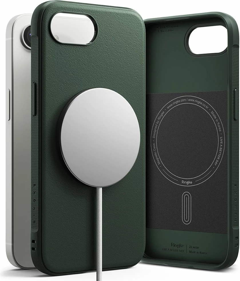 Mbështjellës Ringke Onyx Magnetic MagSafe për iPhone 16e, i gjelbër
