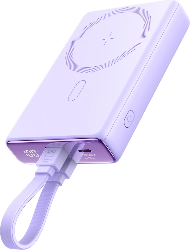 Powerbank Joyroom JR-PBM01, 10000mAh, 20W, MagSafe, me mbajtëse, USB-C & Lightning, Vjollcë