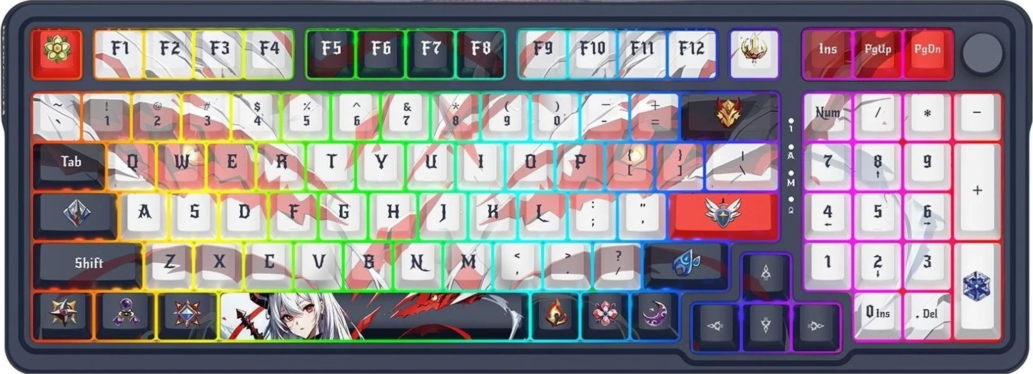 Tastierë mekanike Redragon K686AK-RGB-PRO Eisa, RGB, wireless, e bardhë-gri