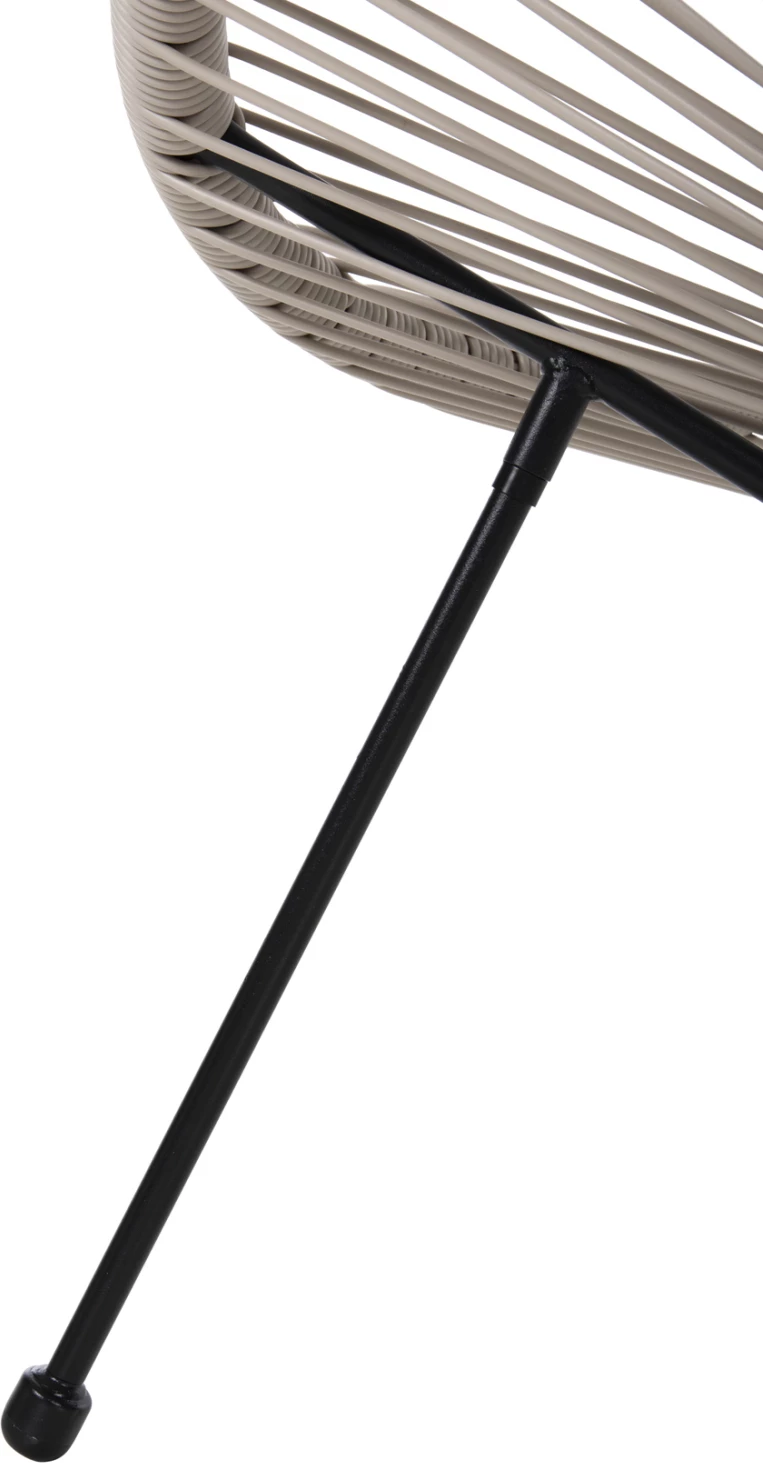 Karrige e jashtme lloj foleje ACAPULCO FH5872.03 metal i zi-ratan sintetik në ecru 71x72x80Hcm