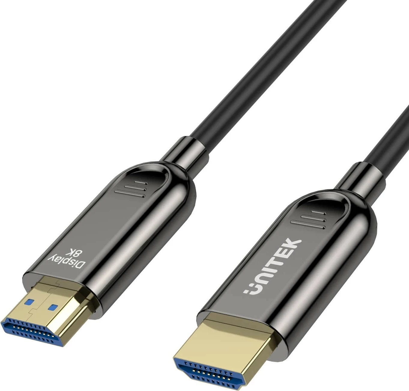 Kabëll optik HDMI Unitek 2.1 AOC 8K 120Hz 40m, ngjyrë zezë-argjendtë