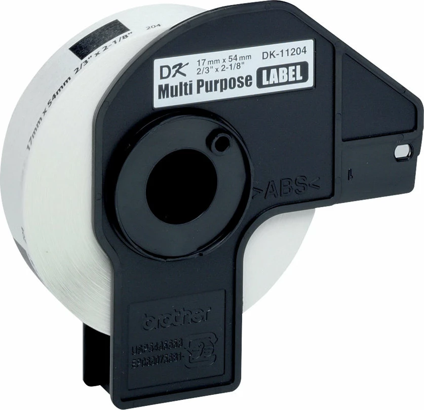 Etiketa Brother DK-11204, 400 copë, 17x54mm, bardhë/zi