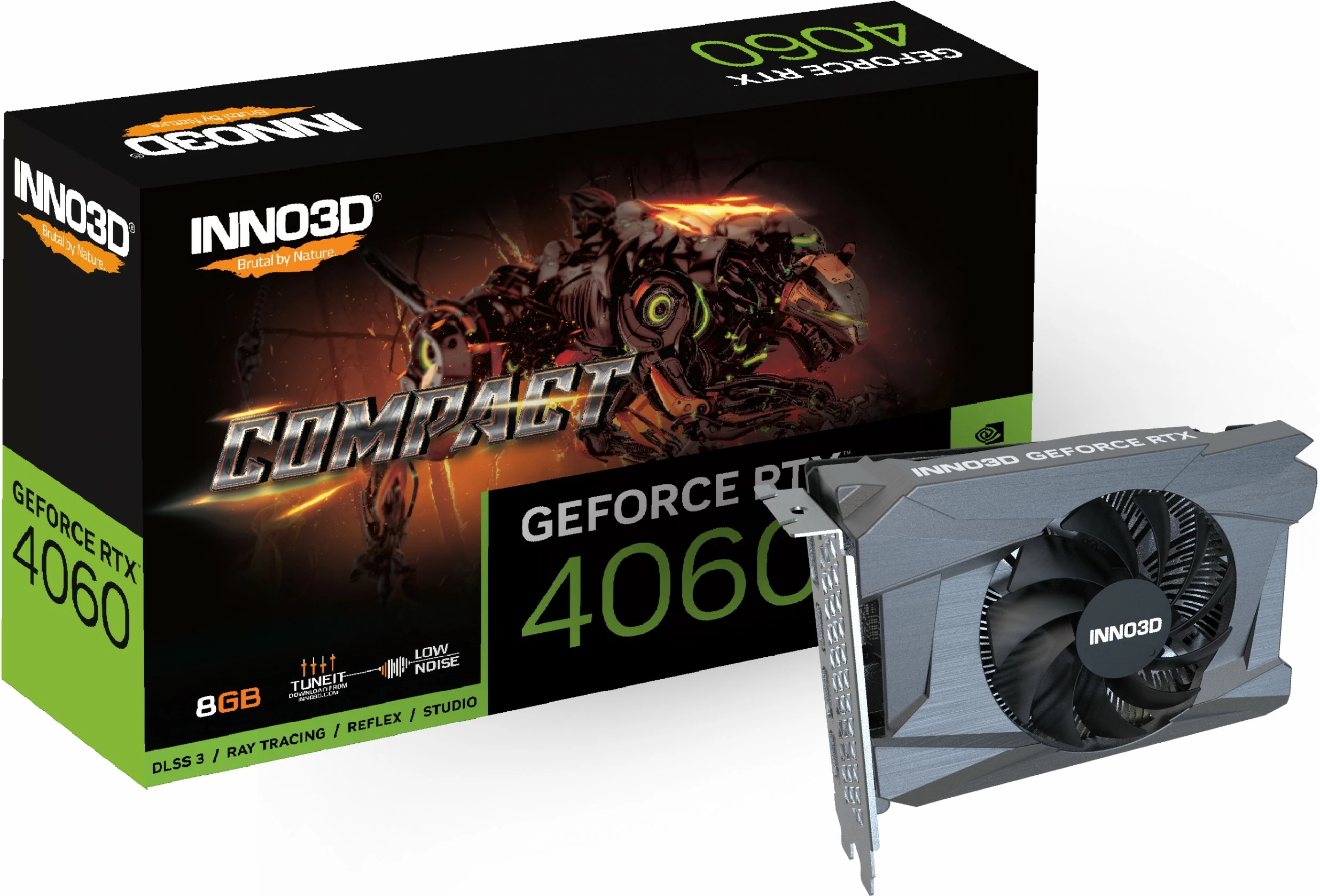 Kartelë grafike Inno3D GeForce RTX 4060 Compact, 8 GB, GDDR6, e zezë