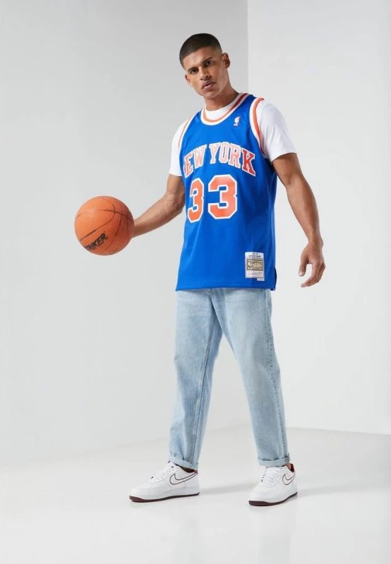 Maicë për Meshkuj Mitchell & Ness NBA Swingman New York Knicks Patric Ewing, Blu