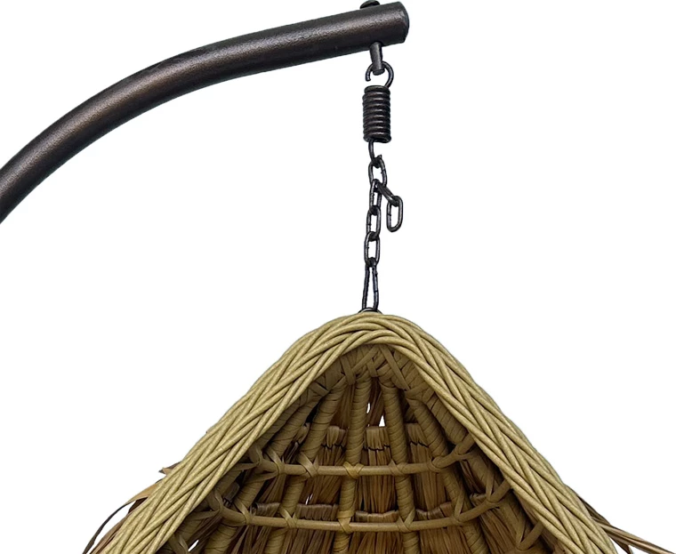 Varur folja me bazë metali kafe - pe rattan ngjyrë bezhë 120x105x195cm