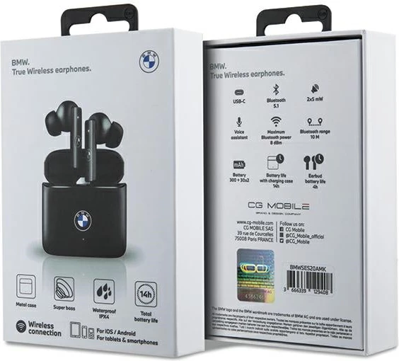 Kufje wireless BMW Signature Collection BMWSES20AMK TWS me docking station, të zeza