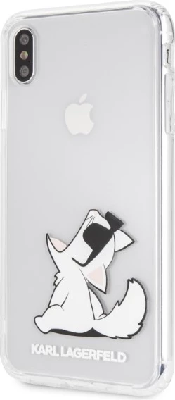 Mbështjellës Karl Lagerfeld Choupette Fun për iPhone XS Max, Transparent