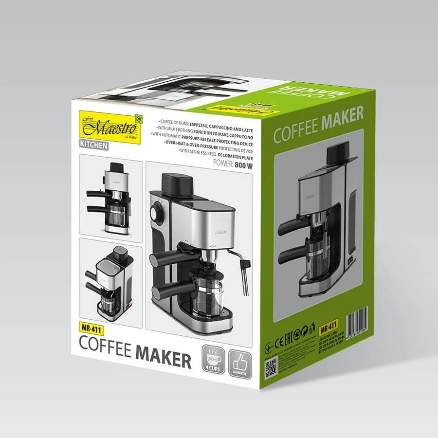 Aparat kafeje Maestro MR-411, 250 ml, Inoks