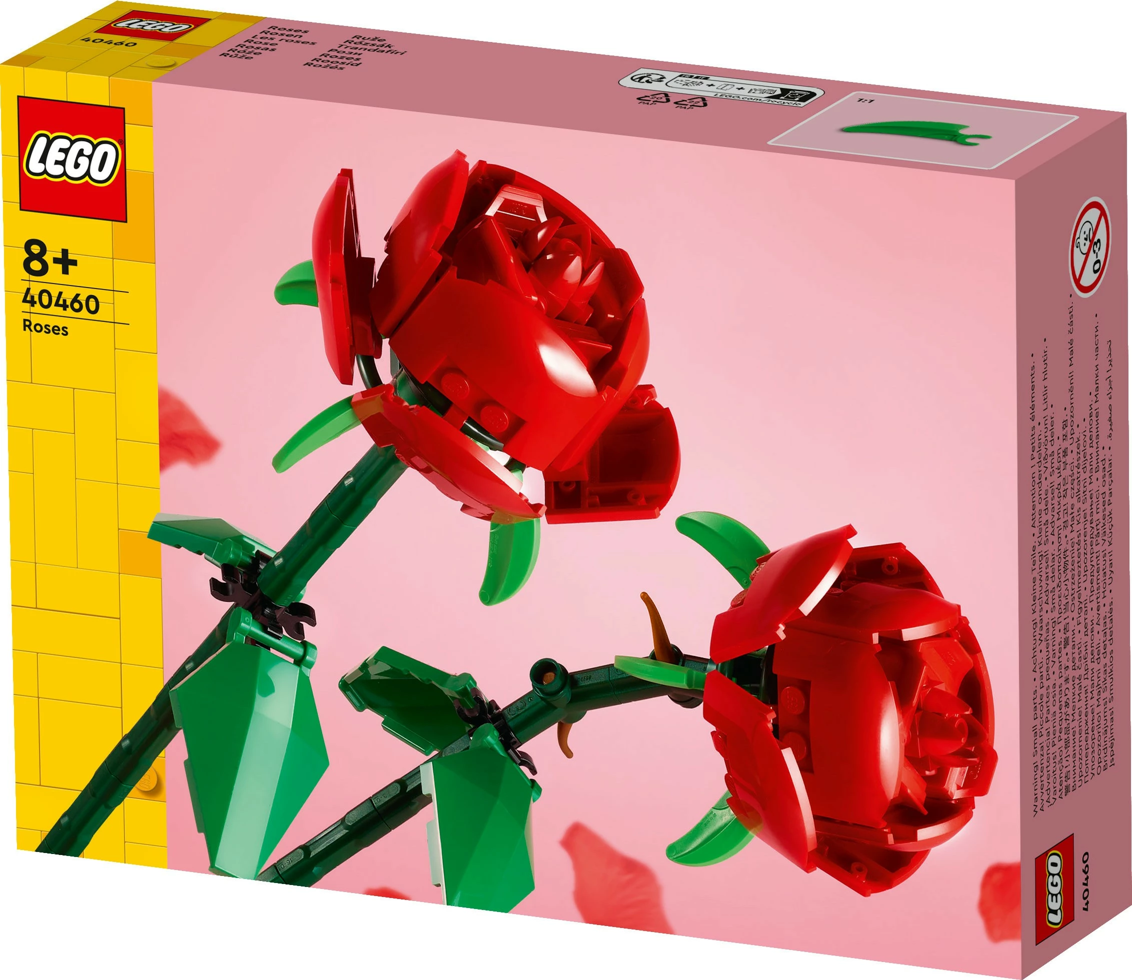 Set ndërtimi LEGO Iconic Roses, 120 pjesë, shumëngjyrëshe
