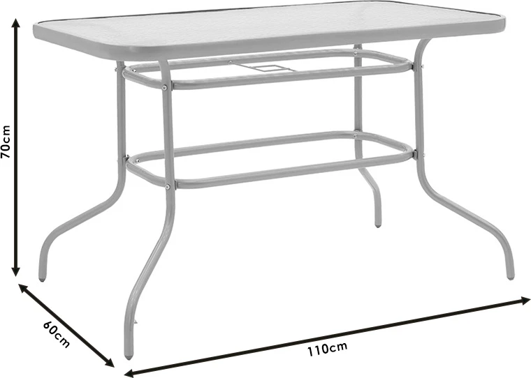 Tavolinë me karrige, 5 pjesë, Valor-Calan,, metal, ngjyrë kafe, 110x60x70cm