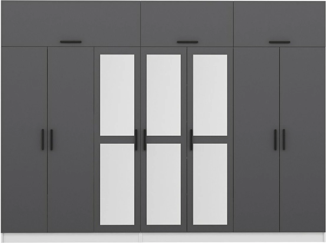 Dollap Skye Decor, anthracit-bardhë, 315x255x52cm