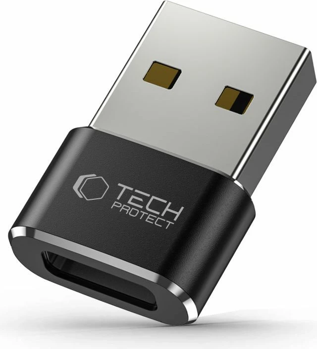 Adapter USB-A në USB-C Tech-Protect UltraBoost, i zi