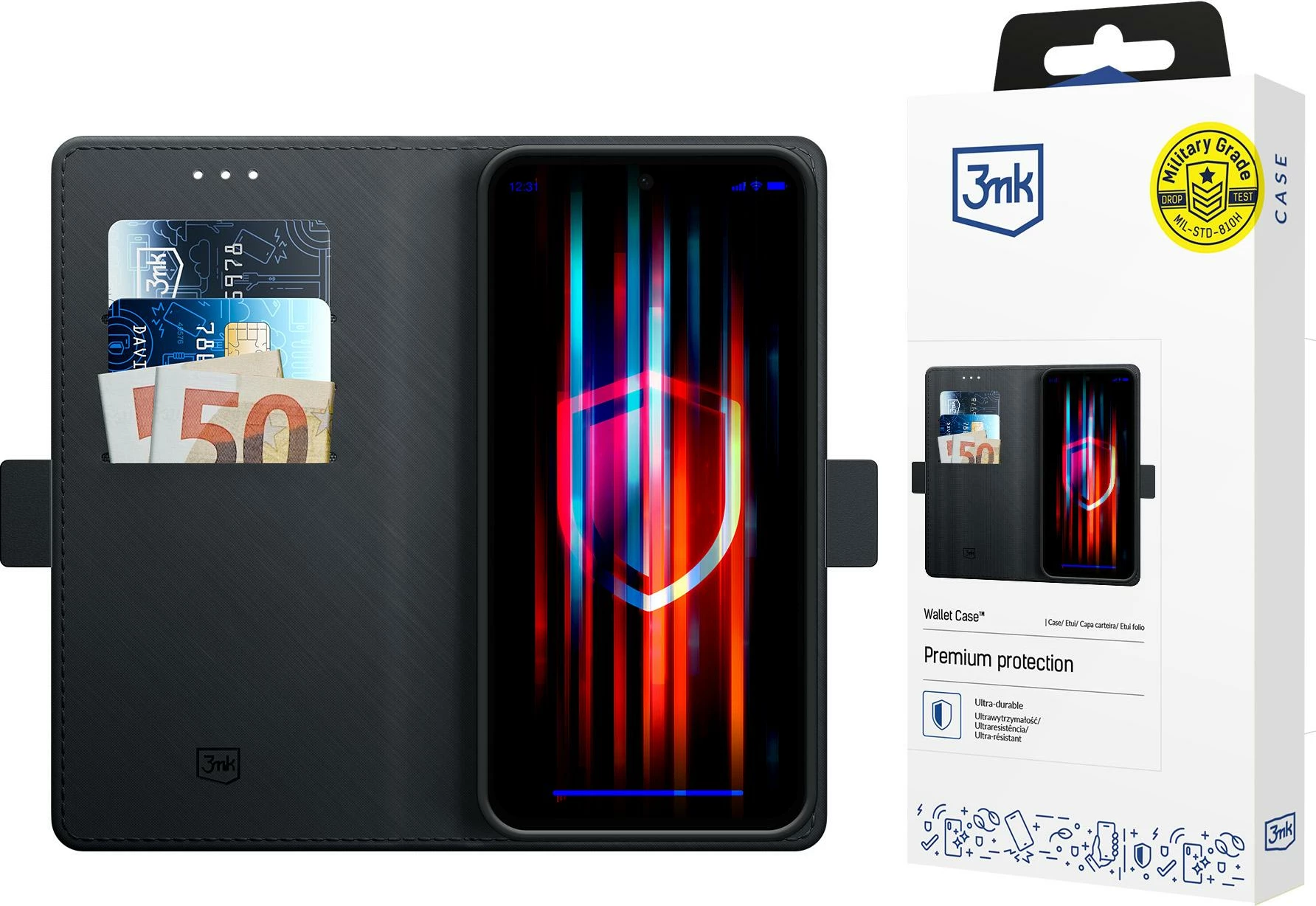 Mbështjellës 3mk Wallet Case për Xiaomi Redmi Note 14 Pro+, i zi