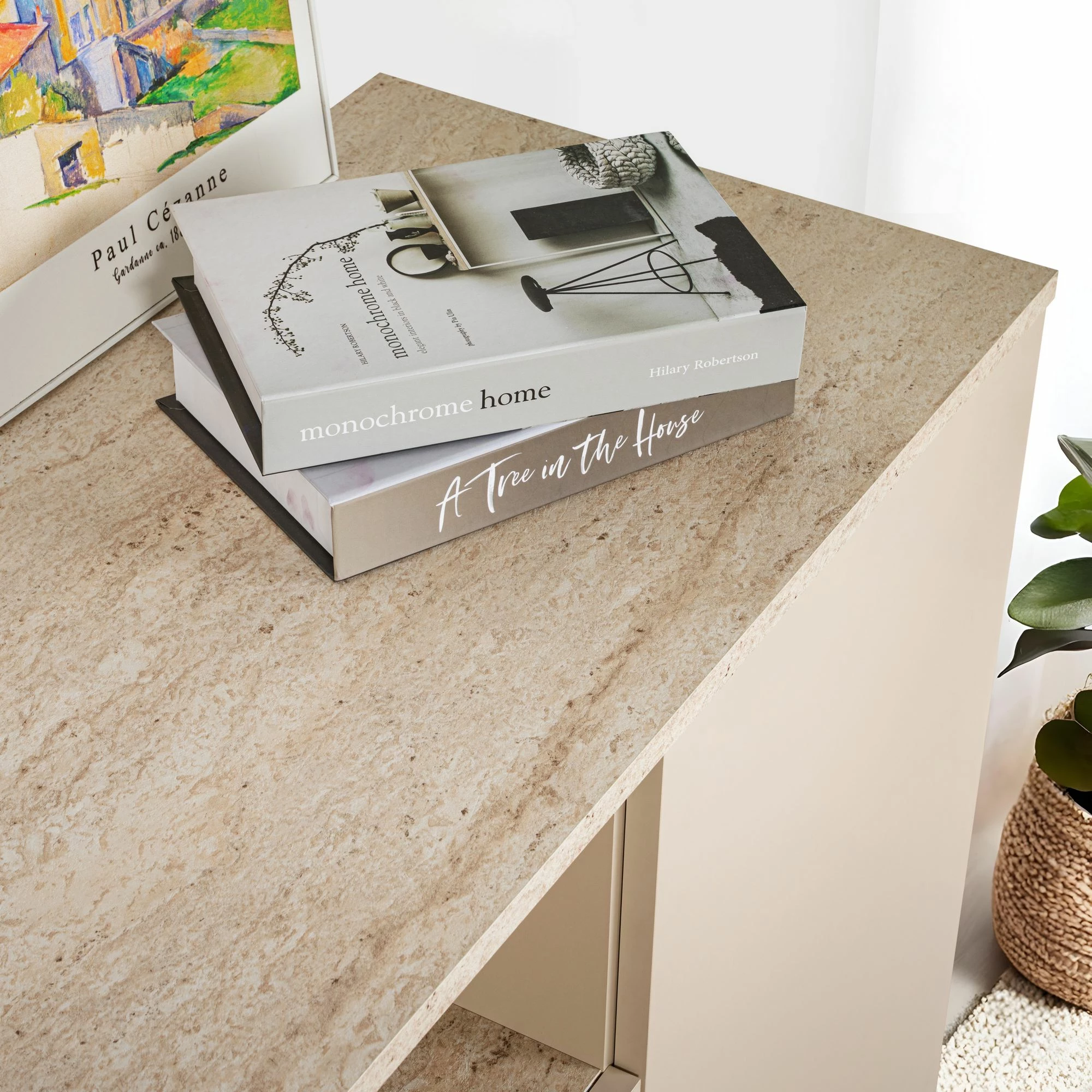 Konsol Skye Decor, Arista - ngjyrë mink, travertin