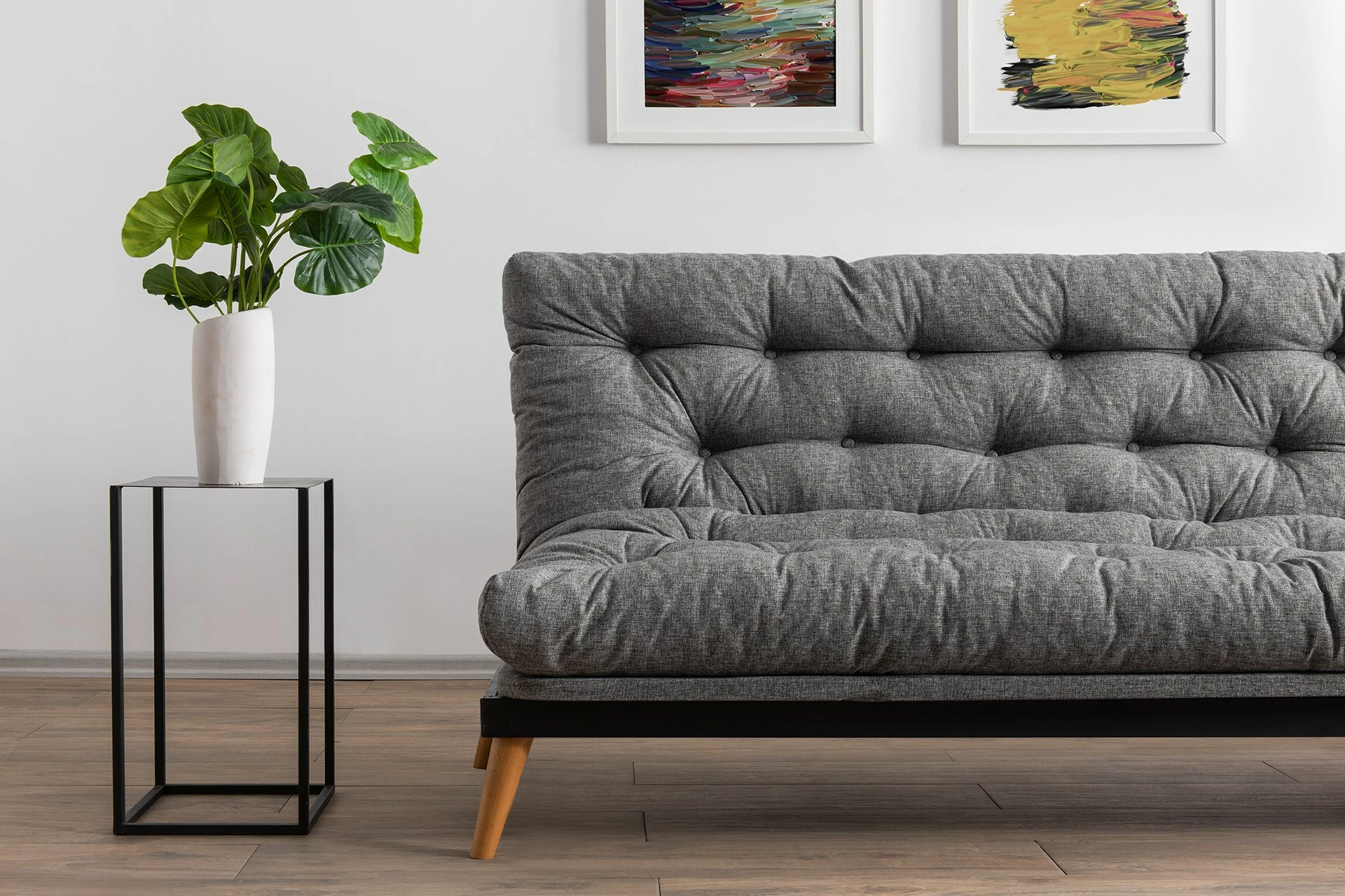Divan-krevat treshe Atelier del Sofa, Saki, ngjyrë gri e çelët
