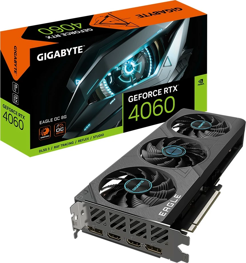 Kartelë grafike Gigabyte EAGLE GeForce RTX 4060 OC 8G, 8 GB, PCI Express 4.0, e zezë