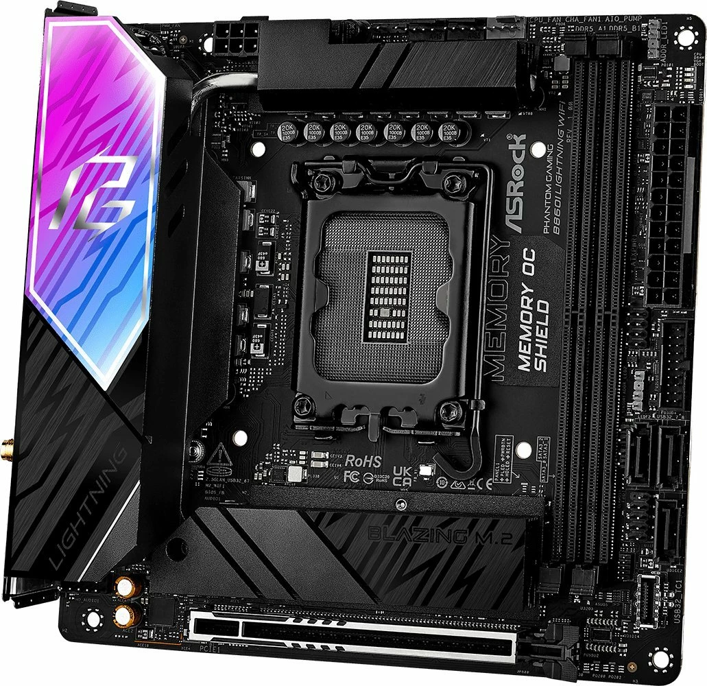 Pllakë amë ASRock B860I Lightning WiFi Mini-ITX, deri 128GB RAM, Wi‑Fi 6E, Thunderbolt 4