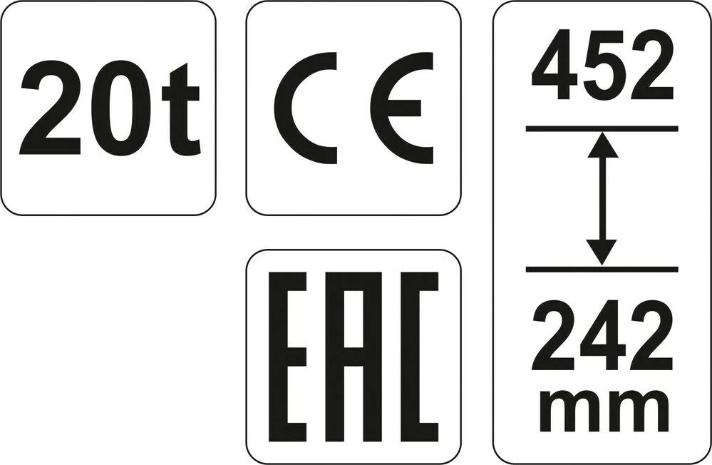 Krik hidraulik Yato YT-17007, 12t, 242-452 mm, i zi