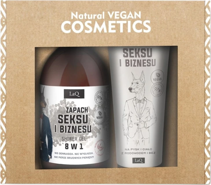 Set për kujdes trupor për meshkuj LaQ Scent of Sex and Business, 500ml xhel dushi + 200ml balsam trupi