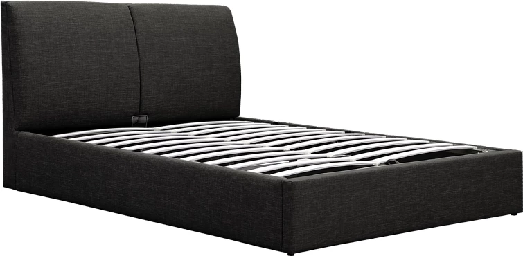 Krevat dopio Violaine, stof antracit, me hapësirë për depo, 160x200cm