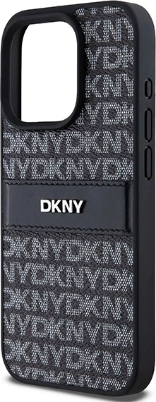 Mbështjellës DKNY Mono Stripe & Metal Logo për iPhone 15 Pro Max, i zi