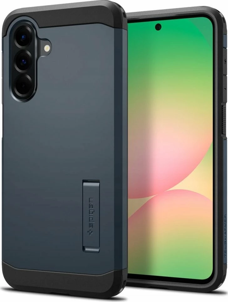 Mbështjellës Spigen Tough Armor ACS09295 për Samsung Galaxy A56 5G, MagSafe, me këmbëz, MIL-STD 810G-516.6, gri Metal Slate