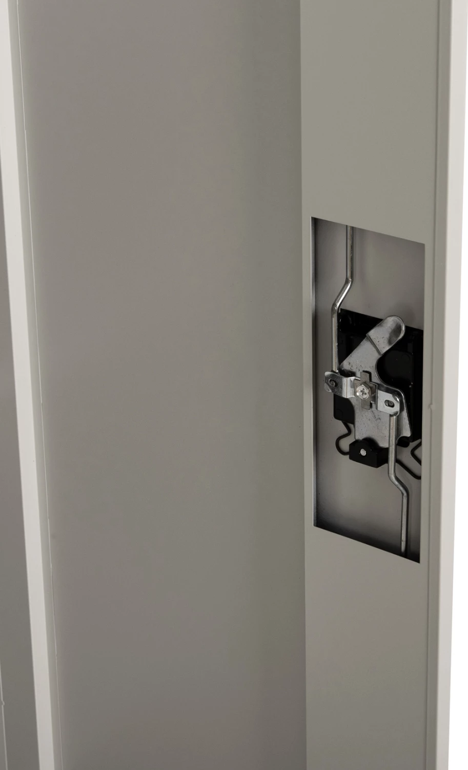 Dollap metalik me këmbë CLOD FH11981 2-dyer me ndarje, ngjyrë gri e lehtë, 90x40x190H cm