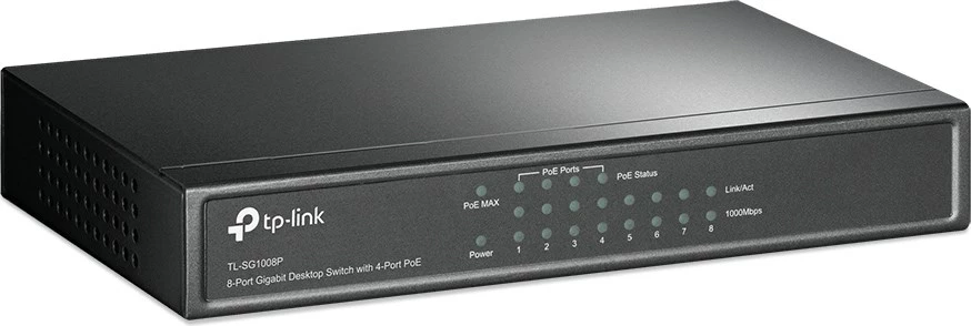Switch Desktop Gigabit me 8 Porta TP-Link, me 4 Porta PoE