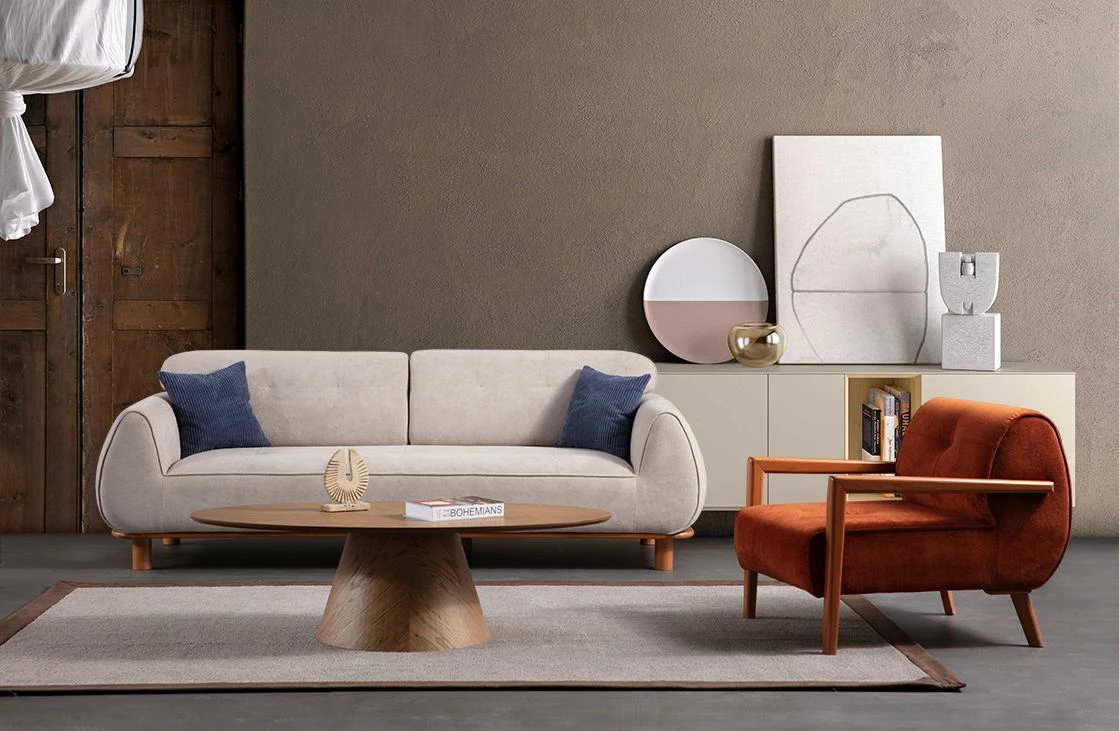 Divan treshe Atelier del Sofa, Drop, i bardhë