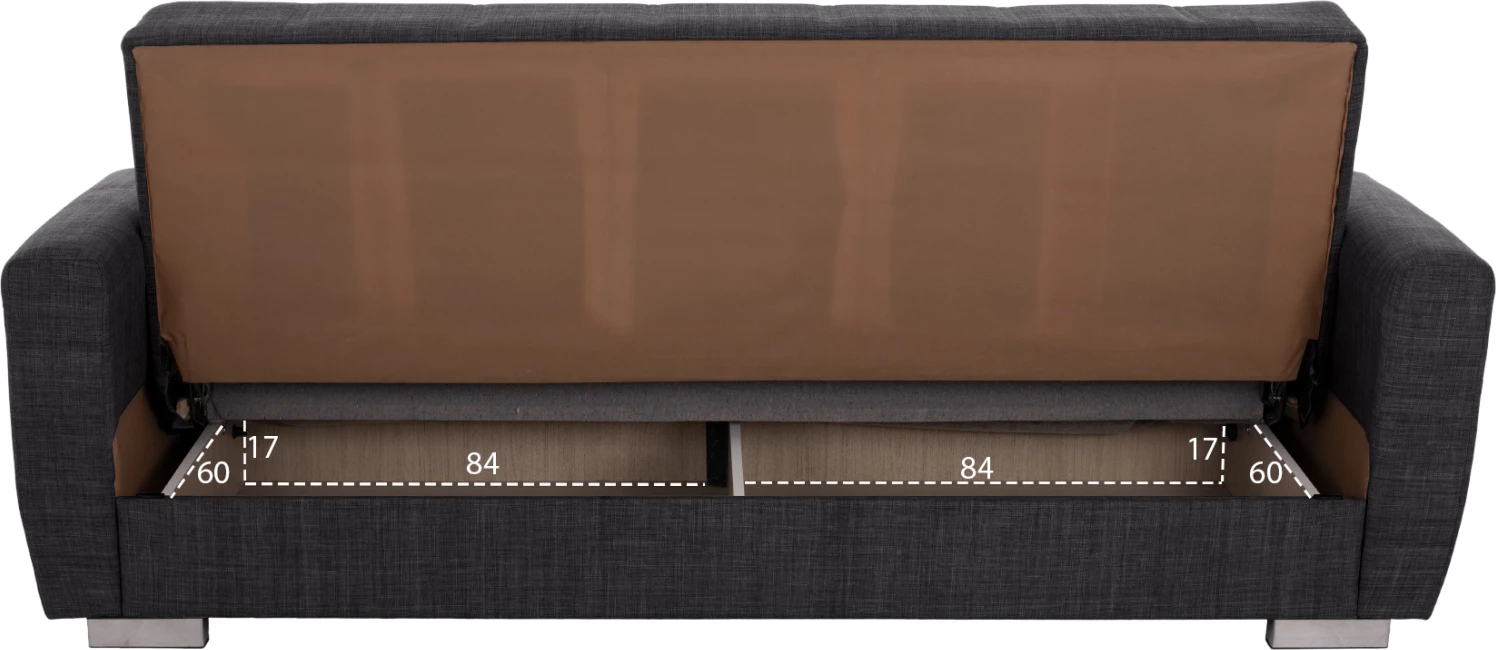 Divan&shtrat 3 ulës FH3240.03, 215x80x77 cm, hiri