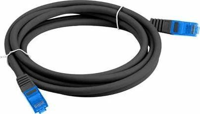 Kabllo rrjeti Lanberg Patchcord Cat.6A S/FTP LSZH 0.5 m RJ-45–RJ-45, e zezë