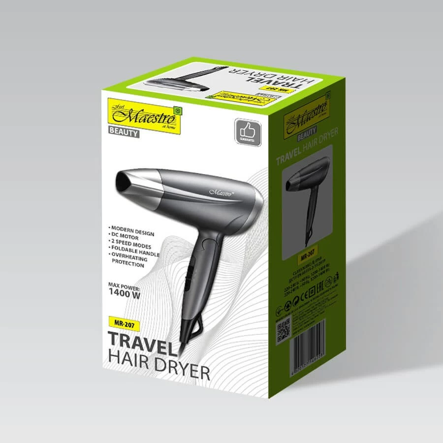 Tharëse flokësh Maestro MR-207, 1400W, Grafit