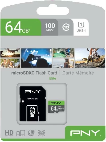 Kartelë memorie microSDXC PNY Elite 64GB, Class 10, UHS-I, me adapter