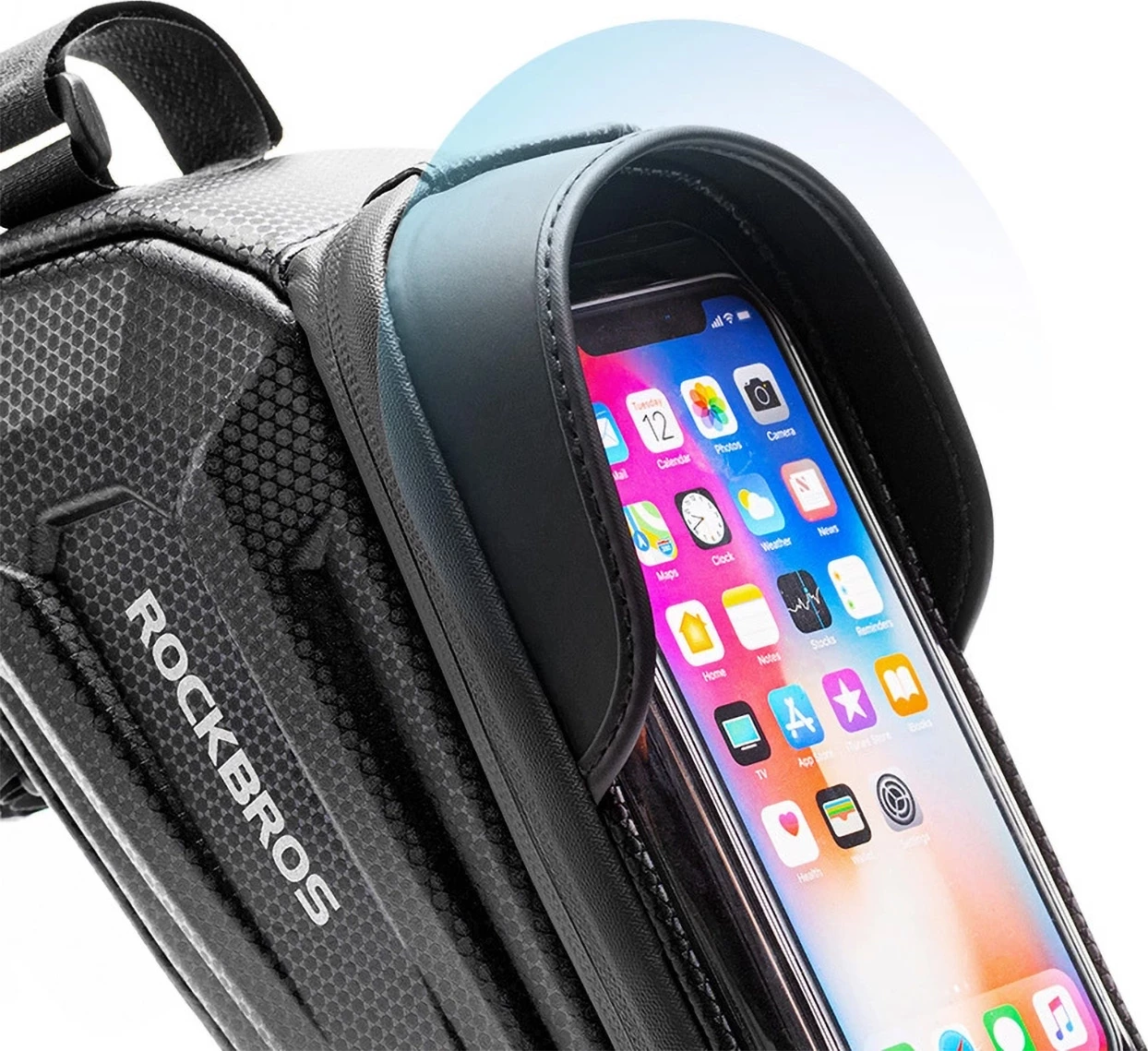 Çantë kornize për biçikletë Rockbros B68 me xhep për telefon, 1.7L, e zezë