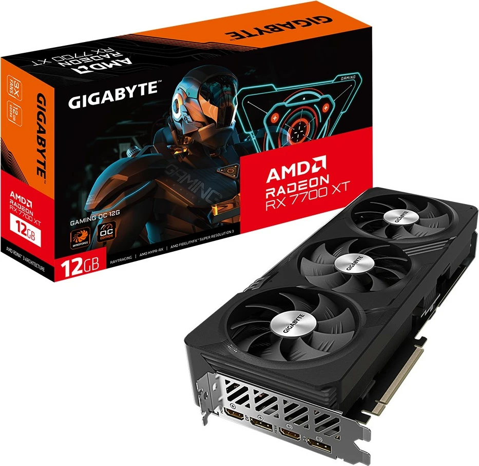 Kartelë grafike Gigabyte Radeon RX 7700 XT OC 12G, 12 GB, PCI Express 4.0, e zezë