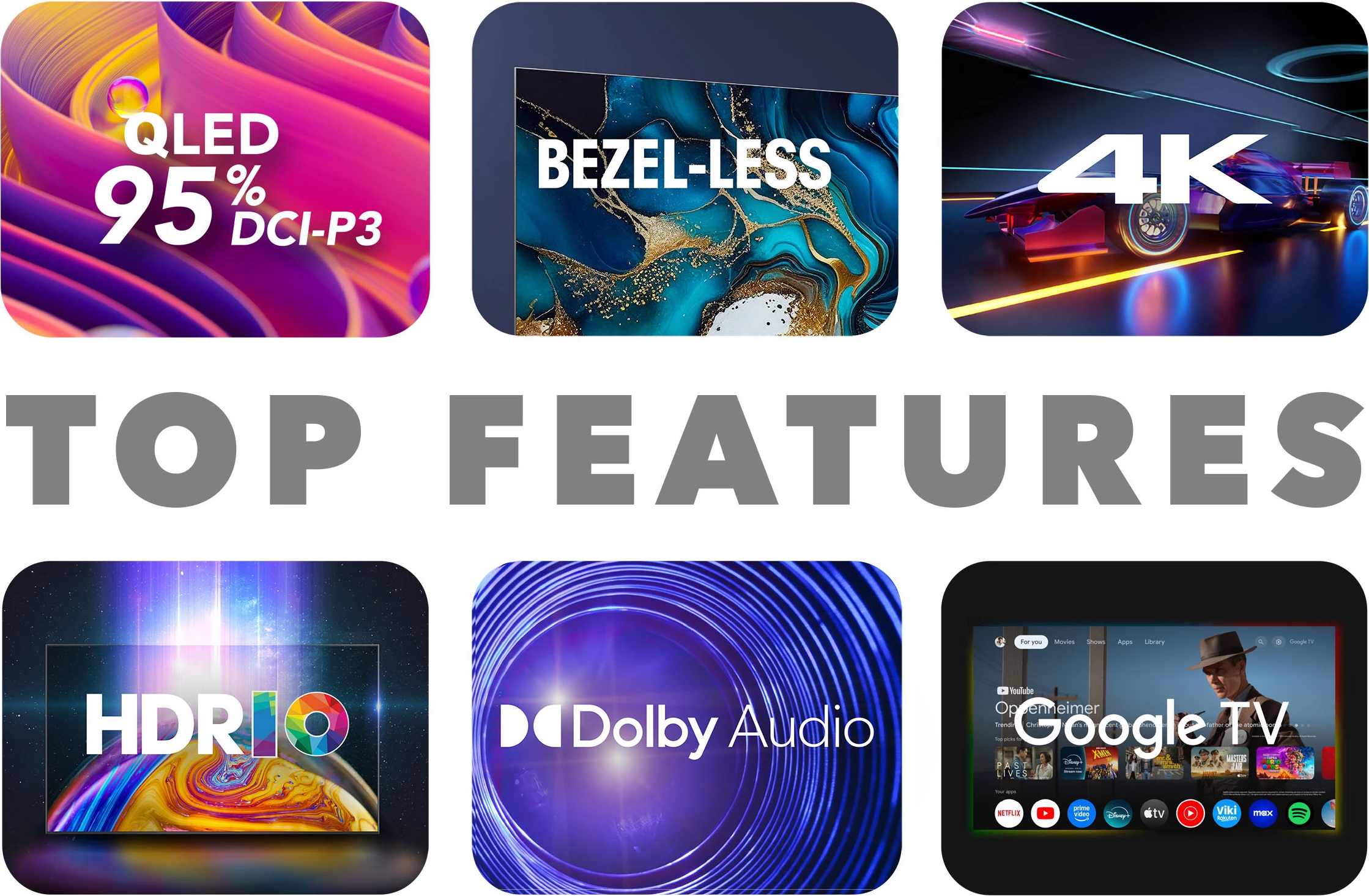 Smart TV SmartTech 55QG06K2 55\" QLED 4K Google TV 5.0 HDR, i zi