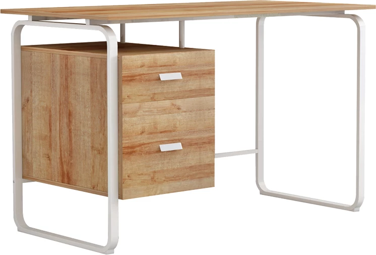 Tavolinë zyre me sirtarë Clarity melaminë natyrale-bardhë 120x75x75cm